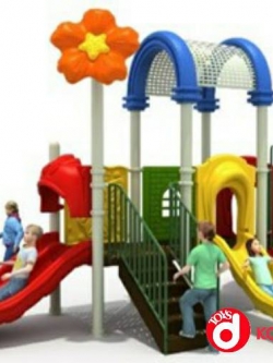 เครื่องเล่นสนาม ชุดหลังคาโค้งกับดอกไม้(สีน้ำเงิน)