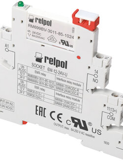 รีเลย์ 5 ขา Relay RELPOL RM699BV-3011-85-1024 ทนกระแส 6A 24VDC