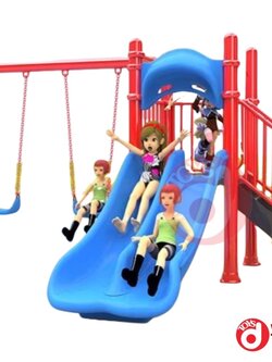 เครื่องเล่นสนาม ชุุดสไลด์+ชิงช้าแดง