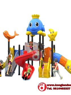 เครื่องเล่นสนาม ชุดปลาโลมาเพื่อนรักสไลเดอร์วน