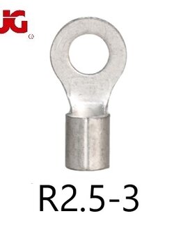 หางปลากลมเปลือย R2.5-3 TLUG ใช้กับสาย 2.5 sq.mm (100 ชิ้น/ห่อ)
