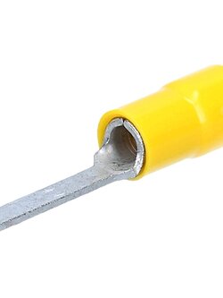 หัวเสียบก้านไม้ขีด แบบแบนหุ้ม สีเหลือง GF-PP17 CEMBRE ใช้กับสาย 4-6 sq.mm