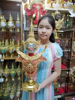 หุ่น ท้าวเวสสุวรรณ พร้อมฐานวางไม้ปิดทอง