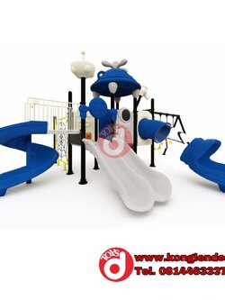 เครื่องเล่นสนาม ชุดปีนป่ายอวกาศพร้อมชิงช้า