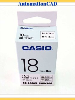 EZ-LABEL CASIO 18mm. สำหรับ เครื่องพิมพ์ฉลาก KL-Series CASIO PRINTER LABEL