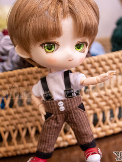 OB11 Check Suspender SET (Brown)