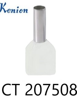 ข้อต่อย้ำปลายสาย แบบคู่หุ้ม สีขาว CT207508 KENION ใช้กับสาย 0.75sq.mm