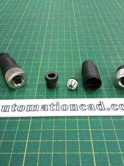 หัวคอนเนคเตอร์ M12 4Pins แบบตรง ตัวเมีย Connector