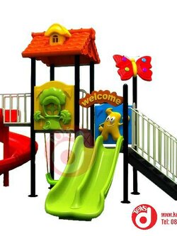 เครื่องเล่นสนาม ชุดบ้านน้อยสองสไลด์