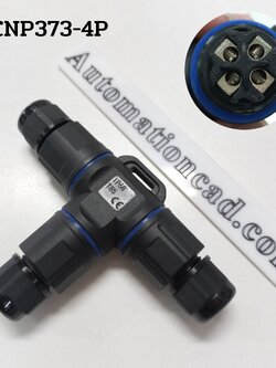ข้อต่อสายไฟกันน้ำ แบบตัว T ใช้กับสายไฟฟ้า เบอร์ 0.3 ถึง 1.5 mm² 4 เส้น แบบขันน็อต