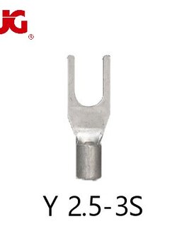 หางปลาแฉกเปลือย Y2.5-3S TLUG ใช้กับสาย 2.5sq.mm หางปลาก้ามปู (100 ชิ้น/ห่อ)