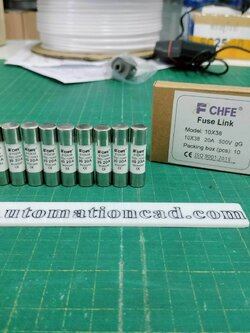 ฟิวส์ 10x38 20A 500V 100KA ฟิวส์กระบอก ลูกฟิวส์ Fuse Link ฟิวส์เซรามิค 10*38 Size 20A