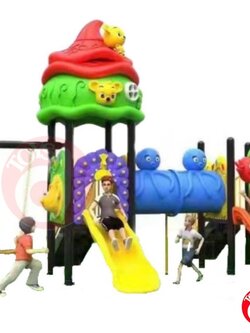 เครื่องเล่นสนาม ชุุดเจ้าปลามึกพร้อมชิงช้าปีนป่ายคู่หู