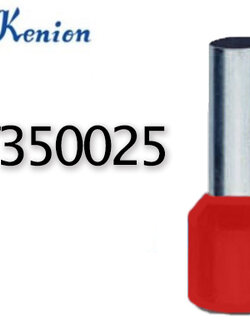 ข้อต่อย้ำปลายสาย แบบเดี่ยวหุ้ม สีแดง LT350025 KENION ใช้กับสายไฟ 35 sq.mm (50 ตัว/ห่อ)