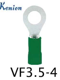 หางปลากลมหุ้ม สีเขียว VF3.5-4 KENION ใช้กับสาย 2.5sq.mm