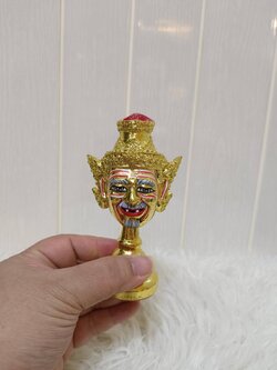 เศียรครู พ่อแก่ ฤาษีนารอท ขนาดจิ๋ว พร้อมฐานปิดทอง