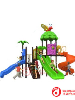 เครื่องเล่นสนามบ้านชุดหลังคาพุ่มไม้ผึ้งน้อย