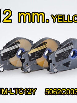 สติ๊กเกอร์ Label 12mm. สีเหลือง เครื่องพิมพ์ CANON รุ่น MK3000 MK5000 5062C003