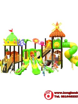 เครื่องเล่นสนาม ชุดสามสไลด์กังหันหรรษา