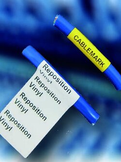 สติ๊กเกอร์มาร์คสายไฟ FLEXIBLE ID อักษรดำพื้นขาว เบอร์มาร์คสายไฟ CABLE MARKER