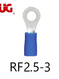 หางปลากลมหุ้ม RF2.5-3 TLUG ใช้กับสาย 2.5 sq.mm (100 ชิ้น/ห่อ)