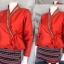 #เสื้อผ้าไทยพื้นเมืองสไตน์เจ้านางสีแดง #เสื้อผ้าไหมจีนสีแดง เสื้อ #เสื้อทำงานผ้าไทย #เสื้อผ้าไหมจีนสีแดงปักกุ้นป้ายผูก แดง XL