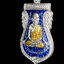 เหรียญเสมาหน้าเลื่อนหลวงพ่อทวด เนื้อเงินลงยา สีน้ำเงิน โค๊ตหมายเลข 935 หลวงพ่อทอง วัดสำเภาเชย รุ่นทองฉลองเจดีย์ ปี 2552 งดงามสมบูรณ์คัดสวย ตรงตามรูป