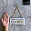 ป้ายเปิดปิดร้าน OPEN CLOSE ป้ายติดหน้าร้านลายหินอ่อนสีขาวตัดทอง สวยหรูหรา สไตล์โมเดิร์น มินิมอล