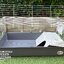 FERPLAST/CAGE RABBIT 100 กรงพับได้ 95x57xh.46cm.ถาดหนามีลายเส้นตารางกันลื่น,มีบ้านมุด,ชามอาหาร,ขวดน้ำ,มีรางใส่หญ้า,มีโครงพร้อมตัวล็อค,ประตูเปิดบานใหญ่