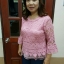 เสื้อลูกไม้สไตน์เกาหลีสีชมพู เสื้อลูกไม้สไตน์วัยรุ่นสีชมพู เสื้อผ้าไทยใส่กับผ้าซิ่น เสื้อผ้าฝ้ายใส่กับผ้าถุงสีชมพูกลีบบัว เสื้อใส่ผ้าซิ่น เสื้อลูกไม้พาดาแขนสั้นสีชมพู