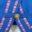 เสื้อผ้าไทยสีฟ้าเข้ม เสื้อผ้าฝ้ายสีฟ้าเข้ม เสื้อใส่ผ้าซิ่น เสื้อผ้าฝ้ายสีฟ้าเข้มคอวีแต่งผ้ากุ้นสีชมพู