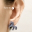 ERV017 ต่างหูวินเทจชุด 4 ชิ้นคู่เล็ก: ม้าโพนี่ pony คริสตัลสีมิ้นท์ทรงรี สีครามทรงกลม ดาวทอง งานสวยเก๋ วินเทจ คริสตัลจาก Swarovski งานปราณีตพรีเมี่ยม #MadeinKorea