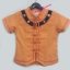เสื้อผ้าไทยสีส้ม เสื้อผ้าฝ้าย เสื้อใส่ผ้าซิ่น เสื้อผ้าฝ้ายสีส้มแต่งผ้าขลิบเงิน กระดุมโลหะ