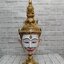 ชุดเศียรครู 10 เศียร ขนาดผลส้มโอ (เกรดพรีเมี่ยม) พร้อมฐานไม้กลึงตีลายปิดทองประดับเพชร