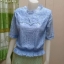 เสื้อผ้าลูกไม้ใส่กับผ้าไทยสีฟ้า #เสื้อลูกไม้ใส่กับผ้าซิ่น #เสื้อทำงานลูกไม้สไตน์เกาหลีสีฟ้า #เสื้อผ้าฝ้ายสีฟ้าแขนกระดิ่ง #เสื้อผ้าฝ้ายพื้นเมืองสีฟ้า สีฟ้า Free size