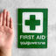 ป้ายจุดปฐมพยาบาล ป้ายปฐมพยาบาล ป้าย FIRST AID ป้ายเตือน สไตล์โมเดิร์น มินิมอล