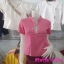 เสื้อผ้าไทยพื้นเมืองสีชมพู เสื้อผ้าฝ้ายสีชมพู เสื้อใส่ผ้าซิ่น เสื้อผ้าฝ้ายสีชมพูคอจีนซีฟหลัง