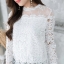 เสื้อผ้าฝ้ายสีขาว เสื้อลูกไม้สไตน์เกาหลีสีขาว เสื้อลูกไม้สไตน์วัยรุ่น เสื้อผ้าไทยใส่กับผ้าถุง เสื้อลูกไม้ใส่ผ้าซิ่น เสื้อลูกไม้แขนยาว 5 ส่วน เสื้อลูกไม้ใส่กับผ้าซิ่นสีขาว