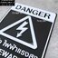 ป้ายระวังไฟฟ้าแรงสูง BEWARE ป้ายระวังกระแสไฟ ป้ายเตือน ป้ายอะคริลิค สไตล์โมเดิร์น มินิมอล มูจิ