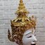 หัวโขน นางสีดา ขนาดครอบ เกรดพรีเมี่ยม พร้อมฐานไม้อัดสีแดงฟรี