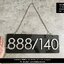 ป้ายเลขที่บ้าน 888/140 แบบแขวน พร้อมเจาะรูคล้องห่วงใส่โซ่ สแตนเลสเงินแอร์ลาย สไตล์ Modern Luxury Minimal