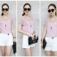 #เสื้อชีฟองสไตน์เกาหลีพร้อมส่ง #เสื้อชีฟองแต่งเกล็ดระบายด้านหน้า #เสื้อทำงานเกาหลี #เสื้อสมัครงาน #ชุดสมัครงาน #เสื้อใส่กับผ้าถุง #เสื้อใส่กับผ้าซิ่น ชมพูกลีบบัว Free size