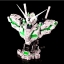 [PO]1/35 RX-0 Unicorn Gundam Head Bust (GreenPsychoFrame)[งานจีนYihui]
