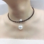 Choker สีดำ ลายสวยยน่ารักหวานๆ มาพร้อมจี้มุกเล็ก/ใหญ่สีขาว ขนาด 0.9/1.7 cm งานคุณภาพเยี่ยม สวยเก๋น่ารักๆ
