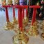 ฐานไม้กลึง ฐานวาง ขาตั้ง ตีลาย ปิดทอง ประดับเพชร สำหรับวางเศียรขนาดครอบ สูง 16 นิ้ว