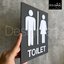 ป้ายห้องนำ้รวมหญิงชาย สไตล์หรูหรา ป้ายTOILET ป้ายห้องน้ำสวยนูนมีมิติ สไตล์โมเดิร์น มินิมอล