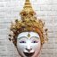 หัวโขน นางสีดา ขนาดครอบ เกรดพรีเมี่ยม พร้อมฐานไม้อัดสีแดงฟรี