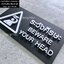 ป้ายระวังศีรษะ BEWARE YOUR HEAD ป้ายห้าม ป้ายเตือน ป้ายสัญลักษณ์ สไตล์โมเดิร์น มินิมอล มูจิ