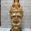 ขาตั้ง ฐานวางเศียร ขนาดครอบ สูง 16 นิ้ว ตีลาย ปิดทอง ประดับเพชร (ทอง-ดำ)