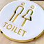 ป้ายสัญลักษณ์ห้องน้ำชายหญิง TOILET สไตล์โมเดิร์น มินิมอล เรียบหรู